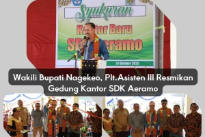 Wakili Bupati Nagekeo, Plt.Asisten III Resmikan Gedung Kantor SDK Aeramo